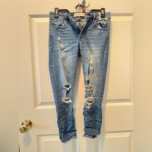 Abercrombie & Fitch Distressed Light Blue Skinny Jeans - size 4
